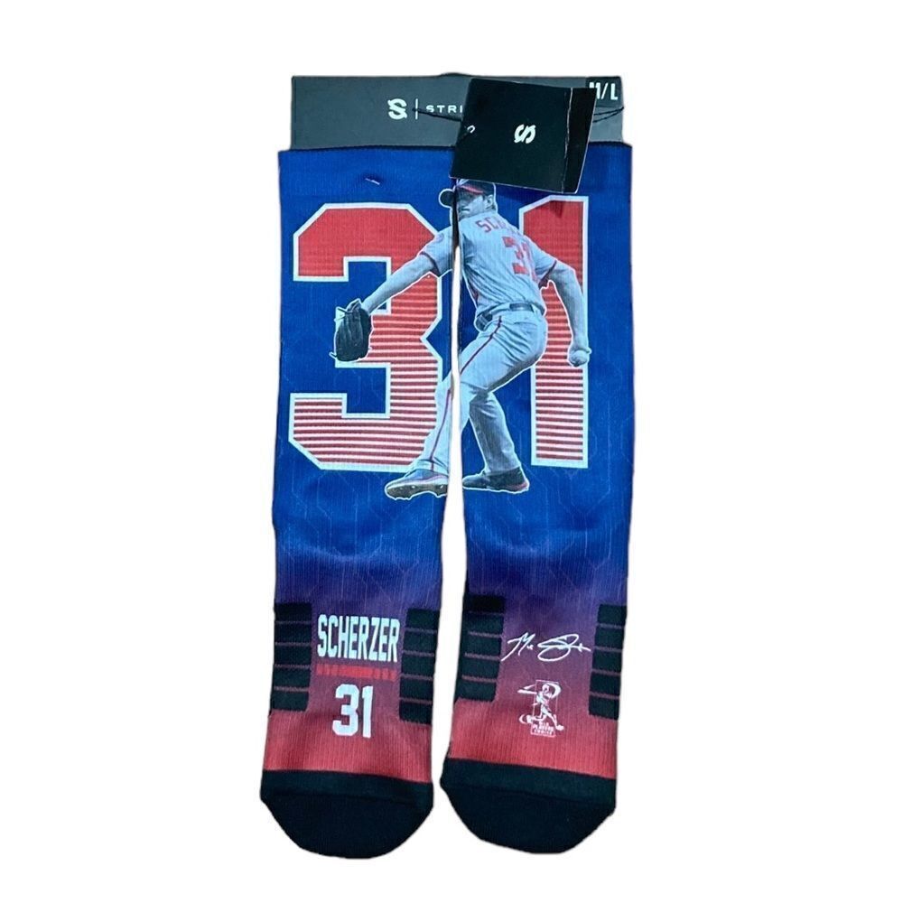 Strideline Washington Max Scherzer Baseball Socks, Size M/L, NWT‎